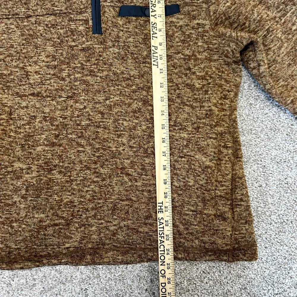 Eddie‎ Bauer 1/4 Zip Pullover Sweater Men Size Medium Brown Pocket (335)